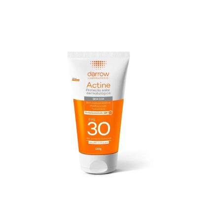 Protetor Solar Facial Darrow Actine Antioleosidade Sem Cor FPS 30 com 120g