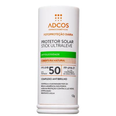 Protetor Solar Facial Cor Beige Adcos Fotoproteção Diária Stick Ultraleve FPS50 15g