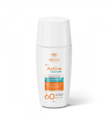 Protetor Solar Facial Darrow Actine Aquafluid FPS60 1.5 Claro Médio 40g
