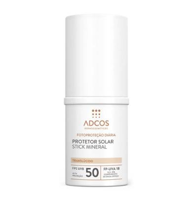 Protetor Solar Facial Stick Adcos Mineral FPS50 Translúcido 17g