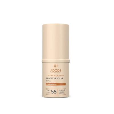 Protetor Solar Facial Adcos Fotoproteção Diária Tonalizante Stick FPS55 com Cor Bronze 17g