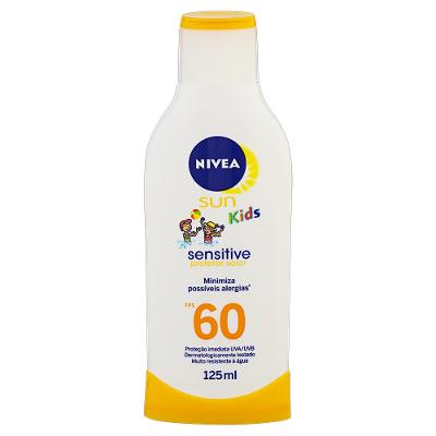 PROTETOR SOLAR INFANTIL NIVEA SUN FPS 60 KIDS SENSITIVE 125ML