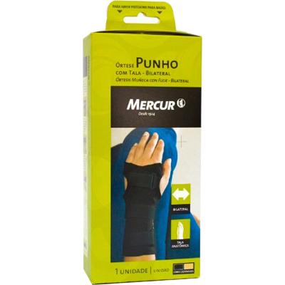 ÓRTESE PUNHO COM TALA BILATERAL MERCUR PRETA G