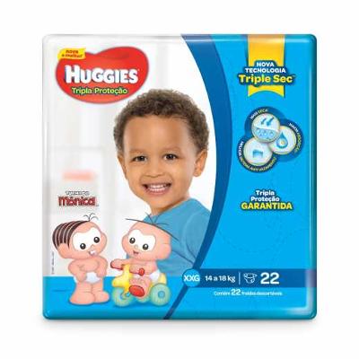 FRALDA HUGGIES TRIPLA PROTEÇÃO XXG 22 UNIDADES