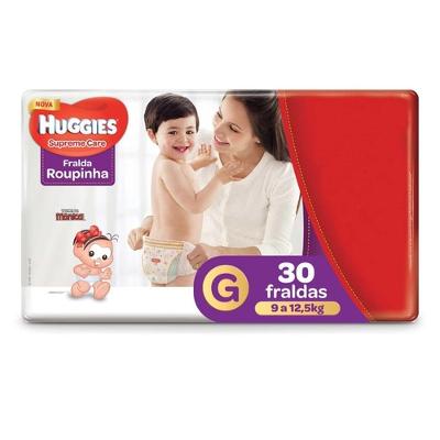 FRALDA ROUPINHA HUGGIES SUPREME CARE G 30 UNIDADES