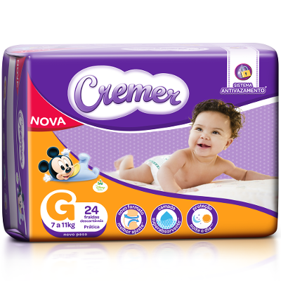 FRALDA CREMER G C/24 UNIDADES