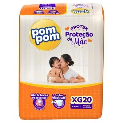 FRALDA POM POM DERMA PROTEK XG - 20 UNIDADES