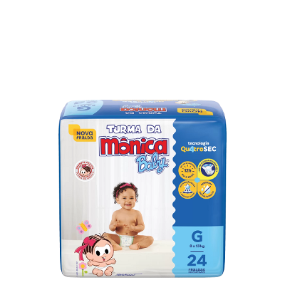 Fralda Turma da Mônica Baby G - 24 Unidades