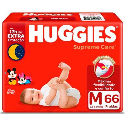 Fraldas Huggies Supreme Care Hiper M Com 66 Unidades