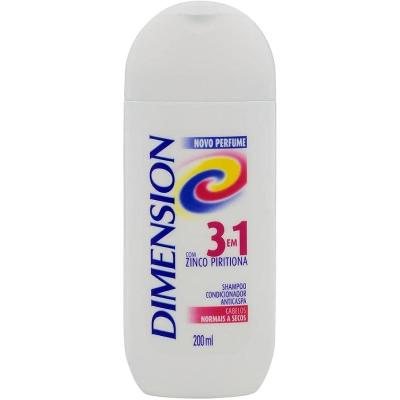 SHAMPOO DIMENSION ANTICASPA 3 EM 1 CABELOS SECOS 200ML