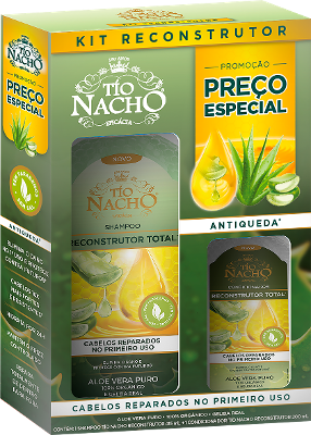KIT TIO NACHO RECONSTRUÇÃO TOTAL ALOE VERA SHAMPOO +CONDICIONADOR