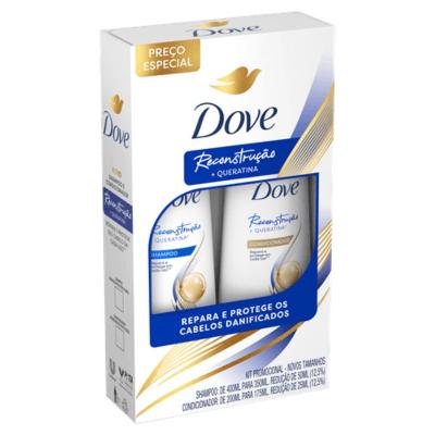Kit Dove restauração + queratina shampoo 350ml + condicionador 175ml