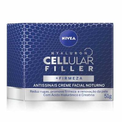 CREME FACIAL ANTISSINAIS NIVEA HYALURON CELLULAR FILLER NOITE 50ML