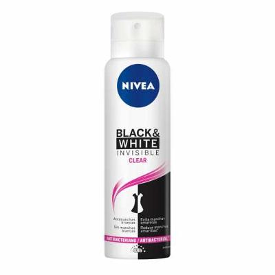 DESODORANTE ANTITRANSPIRANTE AEROSOL NIVEA BLACK&WHITE INVISIBLE CLEAR 150ML
