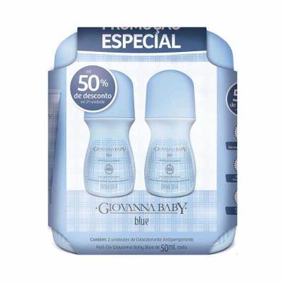 KIT DESODORANTE ROLL-ON GIOVANNA BABY BLUE 2 UNIDADES - PREÇO DIFERENCIADO NA 2ª UNIDADE
