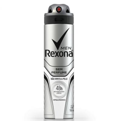 DESODORANTE ANTITRANSPIRANTE AEROSOL REXONA MEN SEM PERFUME 150ML