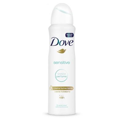 DESODORANTE ANTITRANSPIRANTE AEROSOL DOVE SENSITIVE SEM PERFUME 150ML