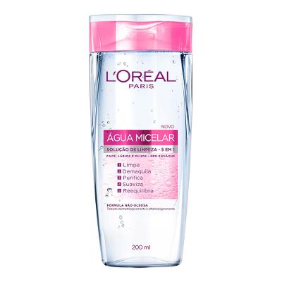 SOLUÇÃO DE LIMPEZA FACIAL 5 EM 1 L'ORÉAL PARIS - ÁGUA MICELAR 200ML