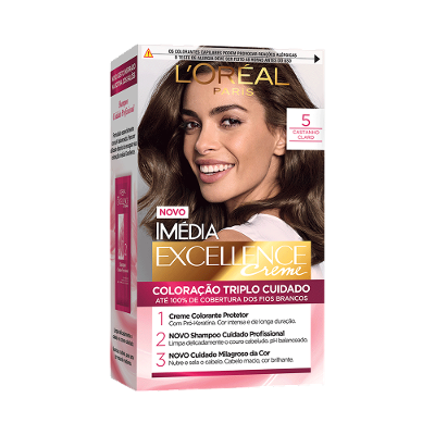 TINTURA PERMANENTE IMÉDIA EXCELLENCE CREME 5 CASTANHO CLARO 1 UNIDADE