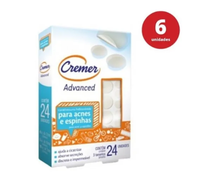 KIT C/6 CURATIVO PARA ACNE/ESPINHAS CREMER - CX C/ 24 UNID