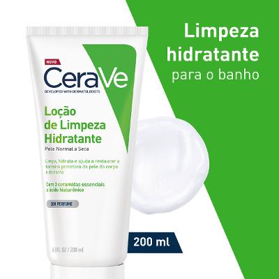 LOÇÃO  DE LIMPEZA HIDRATANTE PARA O BANHO E SEM ESPUMA CERAVE 200ML