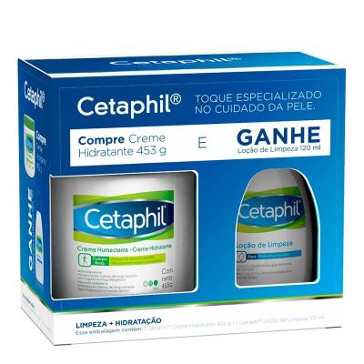 Kit Cetaphil Creme Hidratante 453g + Loção de Limpeza 120ml