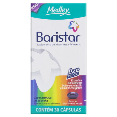 SUPLEMENTO VITAMÍNICO BARISTAR SABOR BAUNILHA - 30 CÁPSULAS