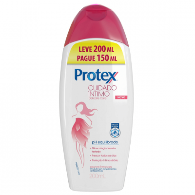 SABONETE ÍNTIMO LÍQUIDO PROTEX CUIDADO ÍNTIMO DELICATE CARE LEVE 200ML PAGUE 150ML