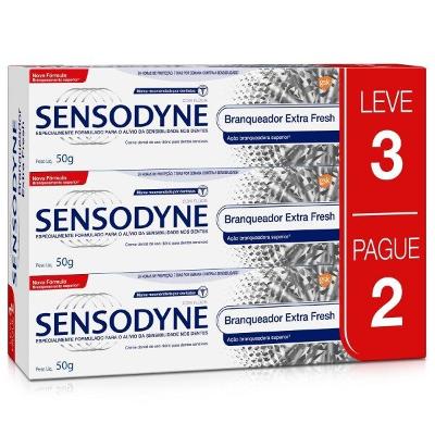 CREME DENTAL SENSODYNE EXTRA FRESH LEVE 3 PAGUE 2 COM 50G CADA