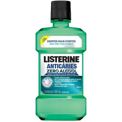 ENXAGUANTE ANTISSÉPTICO BUCAL LISTERINE ANTICÁRIES ZERO ÁLCOOL 500ML