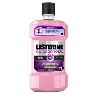 ENXAGUANTE ANTISSÉPTICO BUCAL LISTERINE CUIDADO TOTAL ZERO ÁLCOOL 250ML