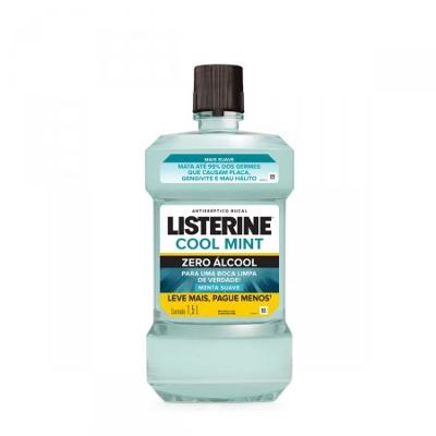 Enxaguante Antisséptico Bucal Listerine Cool Mint Zero Álcool Menta Suave 1,5L