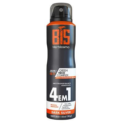 DESODORANTE AEROSSOL HERBÍSSIMO BIS DARK SILVER 150ML