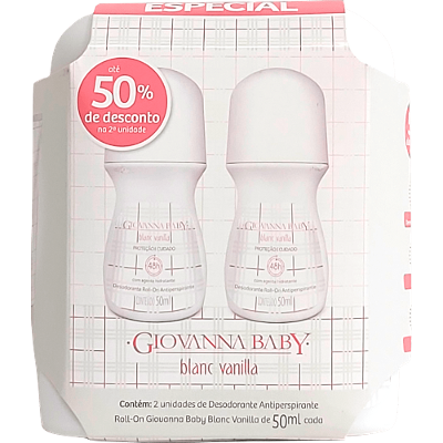 DESODORANTE ROLL-ON GIOVANNA BABY 50ML BLANC VANILLA 2 UNI