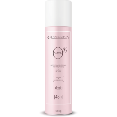 Desodorante Giovanna Baby Classic 0% Alumínio Aerossol l Antiperspirante 48h com 150ml