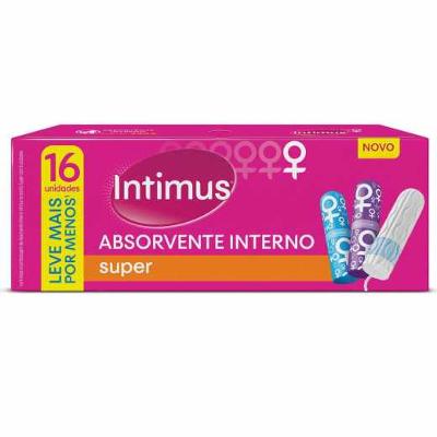 ABSORVENTE INTERNO INTIMUS SUPER 16 UNIDADES LEVE MAIS POR MENOS