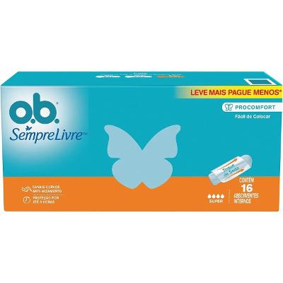 ABSORVENTE INTERNO O.B. SUPER PROCOMFORT COM 16 UNIDADES - LEVE MAIS PAGUE MENOS