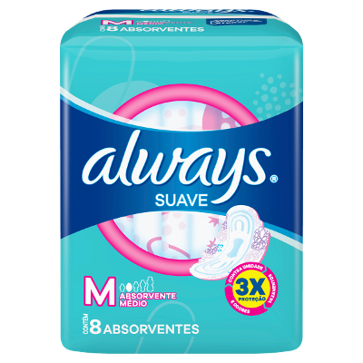 Always Pink Proteção Total Suave Com Abas Absorvente 8 Uni