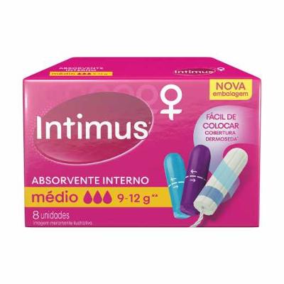 ABSORVENTE INTERNO INTIMUS MÉDIO 8 UNIDADES