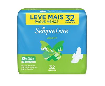 ABSORVENTE SEMPRE LIVRE SUAVE COM ABAS COM 32 UNIDADES
