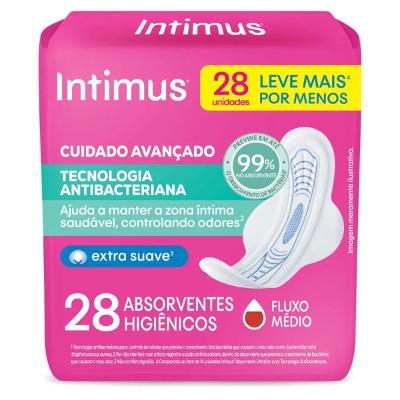 Absorvente Intimus Antibacteriano Ultrafino Com Abas 28 Unidades