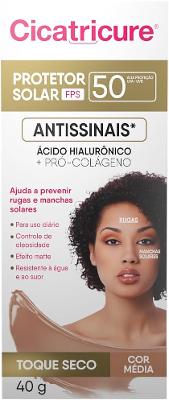 CICATRICURE Protetor Solar Antissinais 50fps cor média 40g