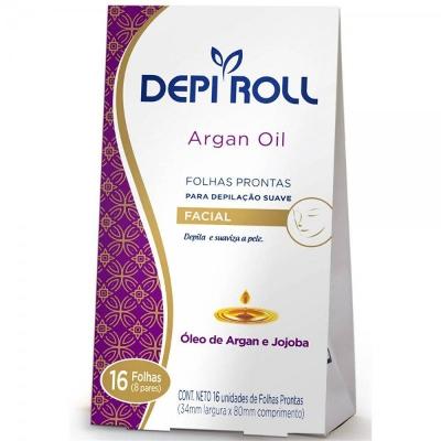 Folhas Depilatórias Corporais DepiRoll – Folhas Prontas Argan Oil - 16Un