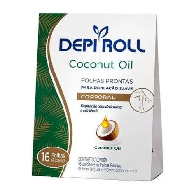 Folha Depilatória Corporal Óleo de Côco 8 Pares Depi Roll