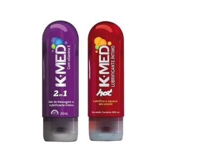 KIT  GEL LUBRIFICANTE ÍNTIMO K-MED 2 EM 1 + HOT - 200ML