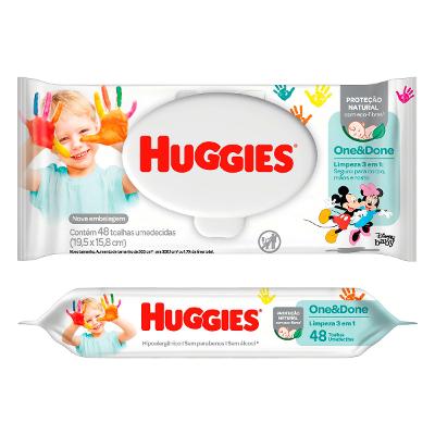 LENÇO UMEDECIDO HUGGIES ONE & DONE 48 UNIDADES
