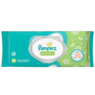 LENÇOS UMEDECIDOS PAMPERS AROMA DE ALOE VERA 48 UNIDADES