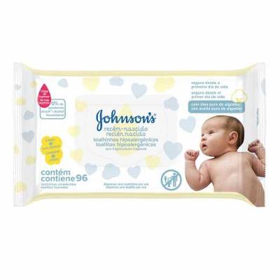 LENÇO UMEDECIDO JOHNSON'S BABY RECÉM-NASCIDO SEM FRAGRÂNCIA 96 UNIDADES