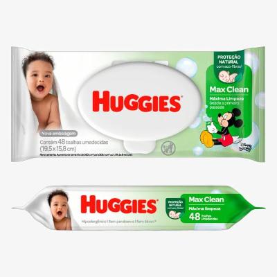 LENÇO UMEDECIDO HUGGIES MAX CLEAN 48 UNIDADES