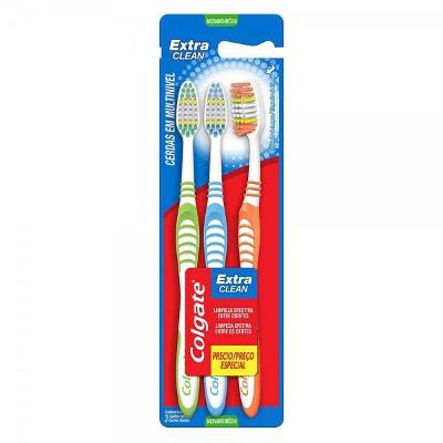 ESCOVA DENTAL COLGATE EXTRA CLEAN 3 UNIDADES - LEVE 3 PAGUE 2
